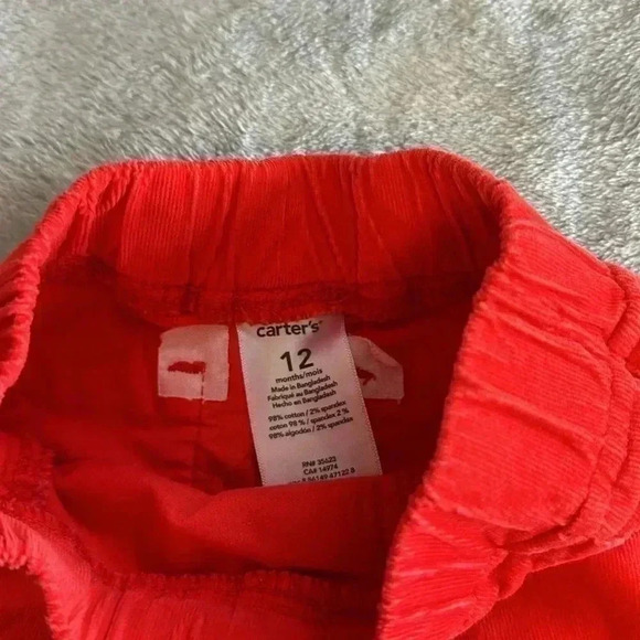 Carter's - Red fine corduroy pants. Size 12  months - Picture 2 of 3